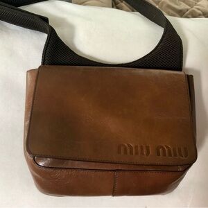 Miu Miu Brown Leather Shoulder Satchel